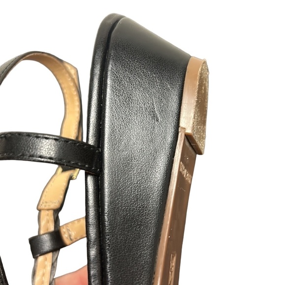 TALBOTS | Strappy Braided Sandals Wedges Criss Cross Black Patent Leather 6 - Picture 15 of 16